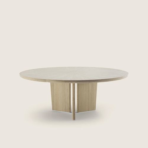 Moderner Esstisch - MARQUIS - FLEXFORM - Holzfurnier / rund / mit zentraler Drehplattform