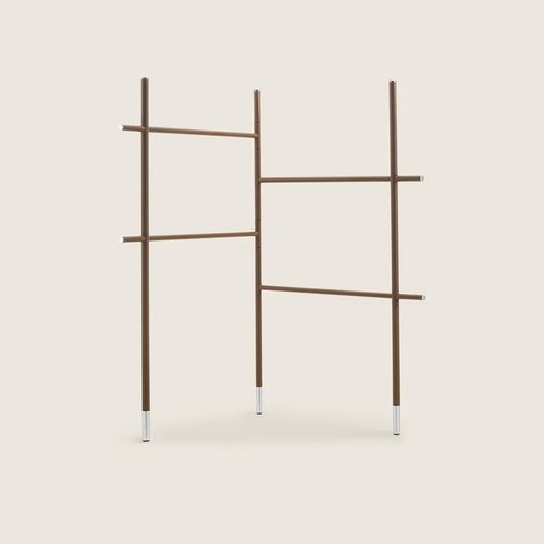 Bodenstehender stummer Diener - SORETO - FLEXFORM - Aluminium / polierter Stahl / Kuhfell