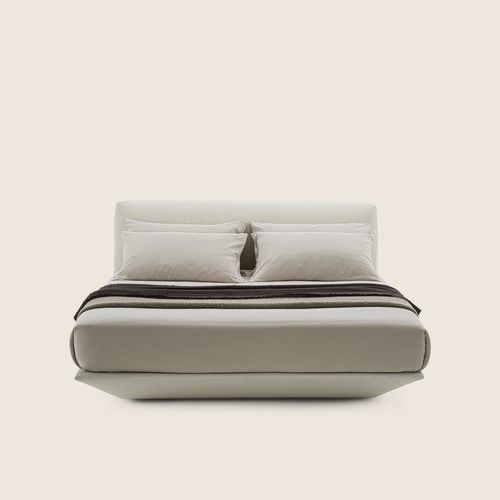 Doppelbett - LOUNGESCAPE - FLEXFORM - modern / gepolstertes Kopfteil / mit integriertem Stauraum