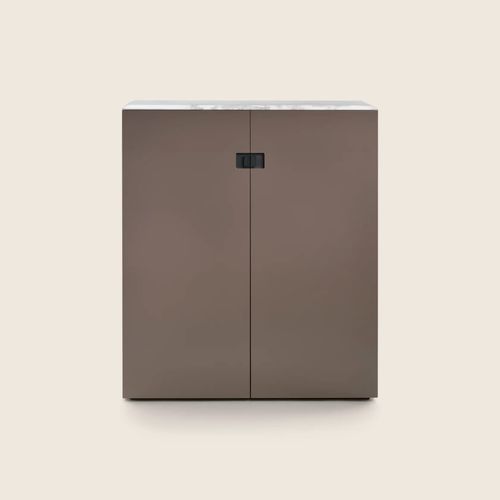 Hohe Kommode - RAFAEL - FLEXFORM - modern / Metall / Holzfurnier