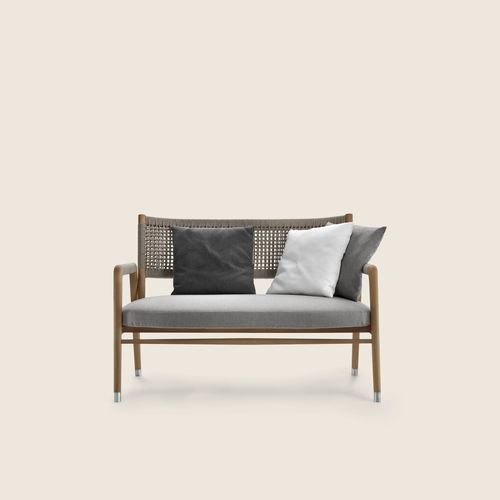 Modernes Sofa - ORTIGIA OUTDOOR - FLEXFORM - Stoff / Sperrholz / Iroko