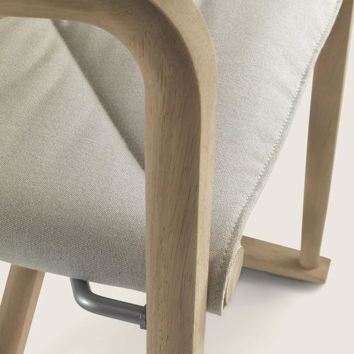 Moderner Gartenstuhl - LUCHINO OUTDOOR - FLEXFORM - für den Außenbereich / Segeltuch / Iroko