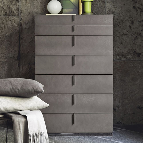 Moderner Chiffonnier - ARI - Flou - lackiertes Holz / beige / grau