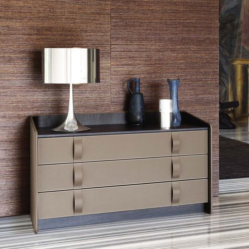 Moderne Kommode - GENTLEMAN - Flou - Holz / Leder / Marmor