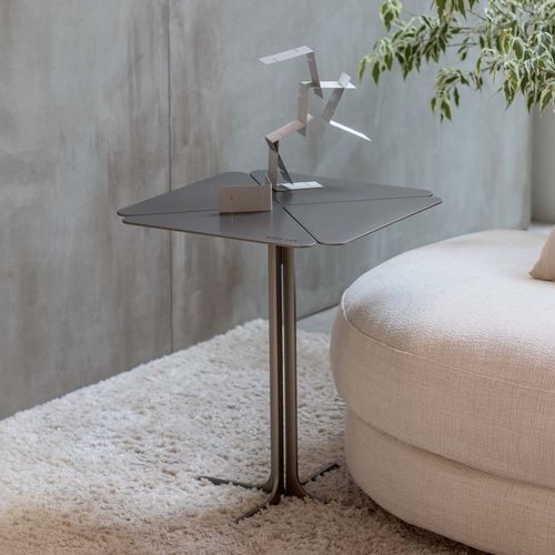 Moderner Beistelltisch - LUCKY - Flou - Metall / Gestell aus Metall / quadratisch