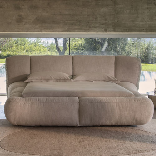 Doppelbett - ORMA - Flou - modern / gepolstertes Kopfteil / Polster