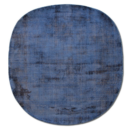 Moderner Teppich - Sate Il Re Blu Royal - G.T.DESIGN - einfarbig / Seide / oval