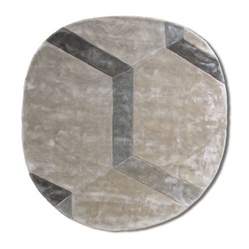 Moderner Teppich - Cobblestone Native - G.T.DESIGN - mit geometrischen Motiven / Tencel® / rechteckig