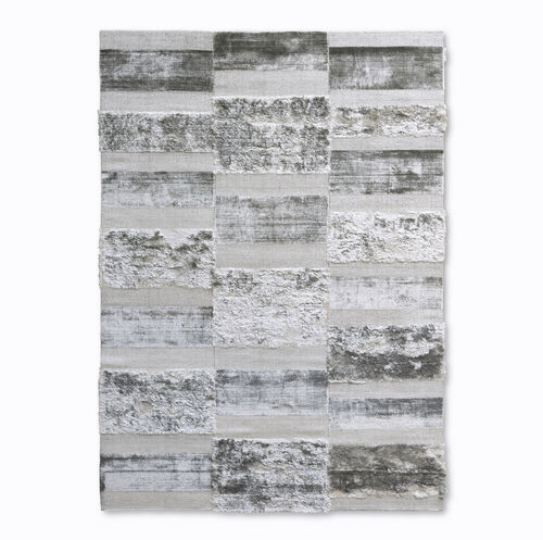 Moderner Teppich - Kama Allegro a Piacere Argento Vero - G.T.DESIGN - mit geometrischen Motiven / Patchwork / einfarbig