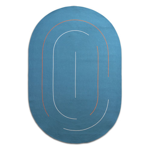 Moderner Teppich - Hula Hoop Track - G.T.DESIGN - Streifenmuster / mit geometrischen Motiven / mehrfarbig