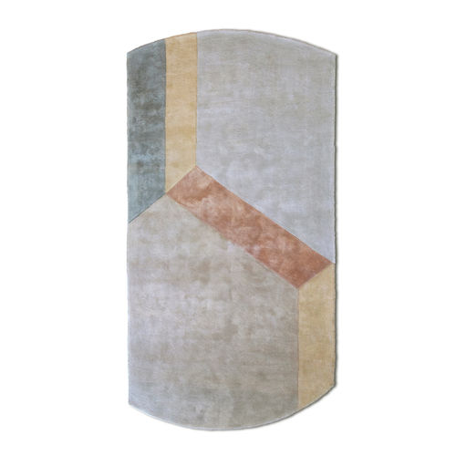 Moderner Teppich - Cobblestone Native C - G.T.DESIGN - mit geometrischen Motiven / Tencel® / rechteckig