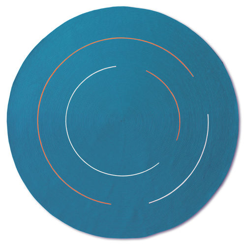 Moderner Teppich - Hula Hoop - G.T.DESIGN - Streifenmuster / aus technischem Garn / rund