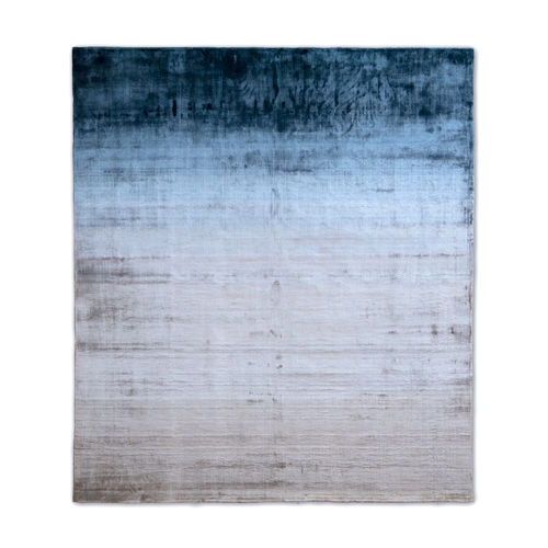 Moderner Teppich - In-Canto Acquerello : Zaffiro Platino - G.T.DESIGN - mehrfarbig / aus Bambusfaser / rechteckig