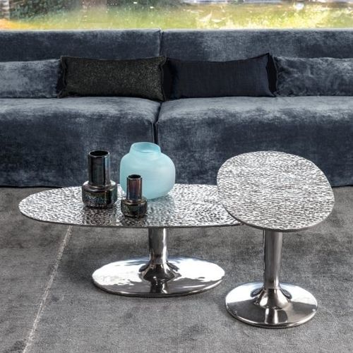 Moderner Couchtisch - NEXT - GERVASONI - Aluminiumguss / Gestell aus Aluminiumguss / oval