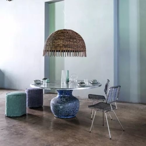 Moderner Esstisch - MOON - GERVASONI - Aluminiumguss / Marmor / Gestell aus Keramik