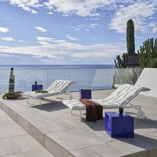 Moderne Récamiere - FLAIR 83 - GERVASONI - Aluminium / Stoff / lackiertes Aluminium