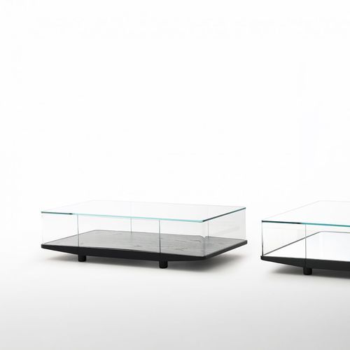 Moderner Couchtisch - COLLECTOR  - GLAS ITALIA - Glas / rechteckig / mit Stauraum