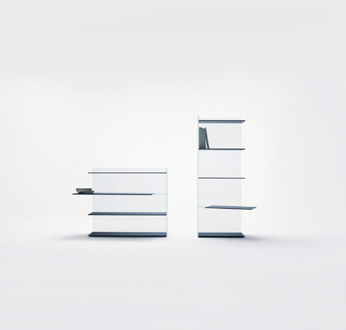 Hohes Bücherregal - SLIDE - GLAS ITALIA - niedrig / modern / Glas