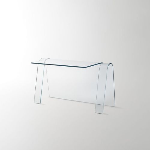 Moderner Schreibtisch - FOLIO - GLAS ITALIA - Glas / mit Gestell aus Paneelen
