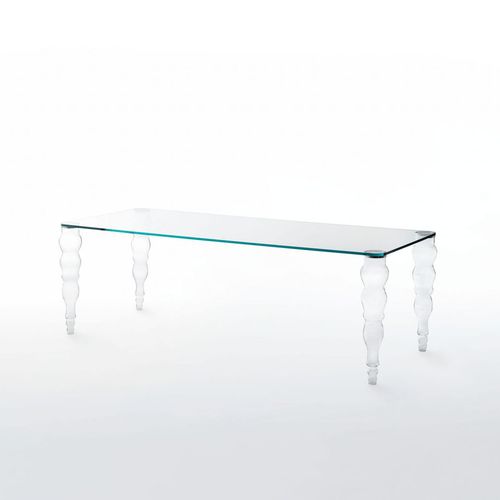 Moderner Tisch - POST MODERN  - GLAS ITALIA - lackiertes Glas / rechteckig / rund