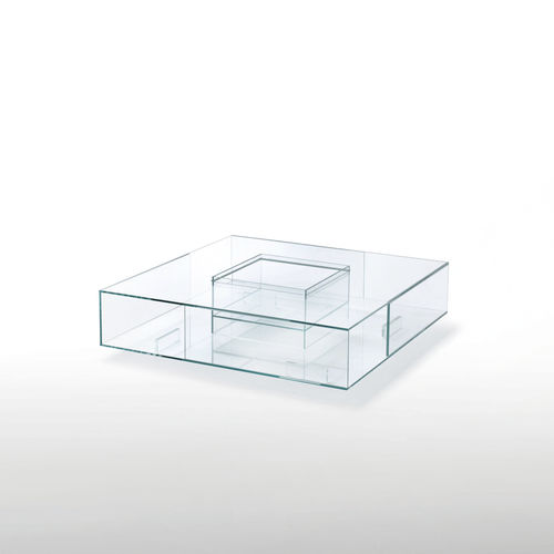 Moderner Couchtisch - SEASONS  - GLAS ITALIA - Glas / quadratisch / mit Blumenkasten
