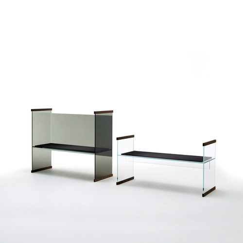 Moderne Bank - DIAPOSITIVE - GLAS ITALIA - Holz / Glas / mit Armlehnen