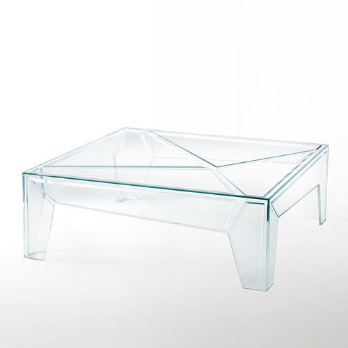 Moderner Couchtisch - HYPER - GLAS ITALIA - Kristall / quadratisch / für Privatgebrauch