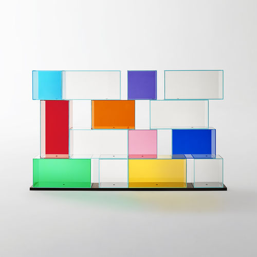 Modul-Bücherregal - QUANTUM - GLAS ITALIA - modern / Glas / von Piero Lissoni