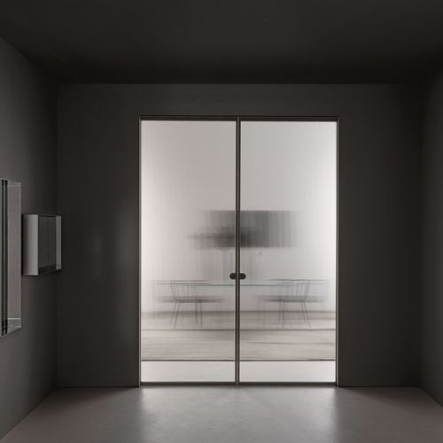 Tür für Innenbereich - ALADIN - GLAS ITALIA - Glas / Aluminium / Schiebe