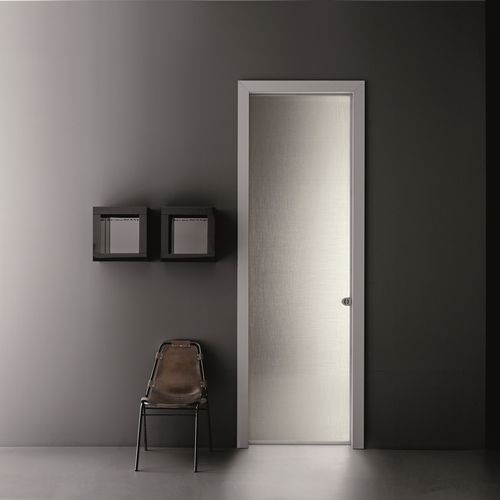 Tür für Innenbereich - ALADIN FRAME - GLAS ITALIA - Glas / Aluminium / Einbaukasten