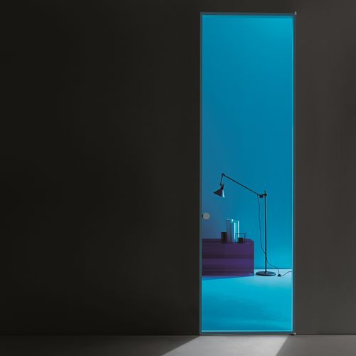 Tür für Innenbereich - ALADIN SWING PLAIN - GLAS ITALIA - Glas / Aluminium / einflügelig
