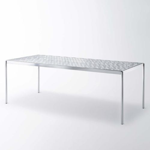 Moderner Tisch - FRAGMENT - GLAS ITALIA - Aluminium / Gestell aus Aluminium / rechteckig