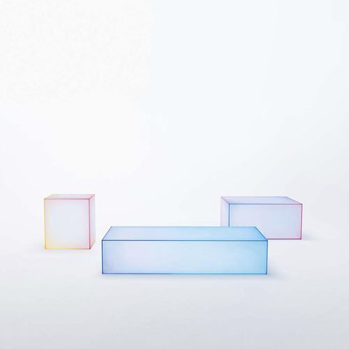 Moderner Couchtisch - SOFT - GLAS ITALIA - Glas / rechteckig / quadratisch