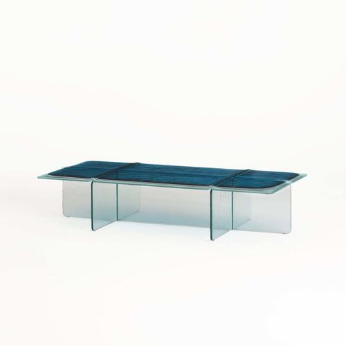 Moderner Couchtisch - GLACIER - GLAS ITALIA - Glas / Gestell aus Glas / quadratisch