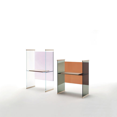 Moderner Schreibtisch - DIAPOSITIVE  - GLAS ITALIA - Eiche / Esche / Glas