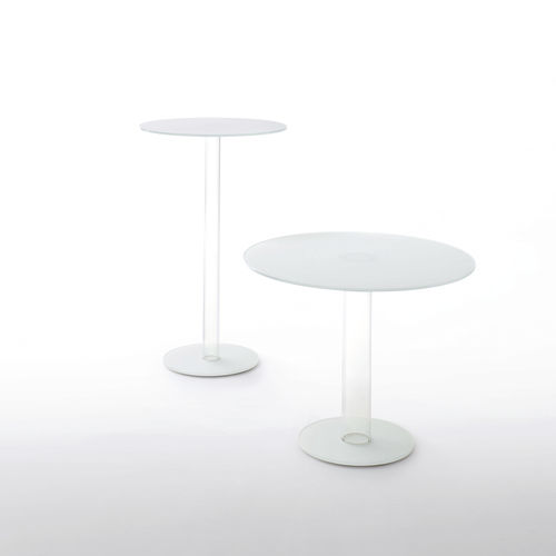 Moderner Bistrotisch - HUB  - GLAS ITALIA - Hartglas / lackiertes Glas / rund