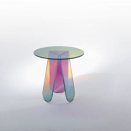 Moderner Couchtisch - SHIMMER  - GLAS ITALIA - Glas / rund / oval