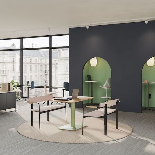 Bank / minimalistisches Design - BETWIXT  - Herman Miller - Holz / Stoff / Stahl