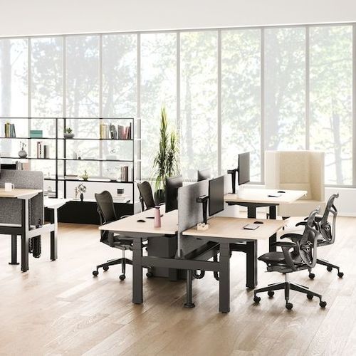 Schreibtisch für Open Space - NEVI LINK - Herman Miller - bodenstehend / für 2 bis 4 Personen / für 2 Personen