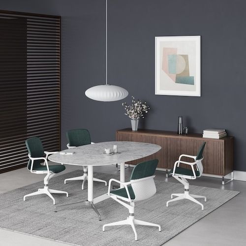 Moderner Besprechungstisch - CIVIC  - Herman Miller - Laminat / Marmor / Gestell aus Metall