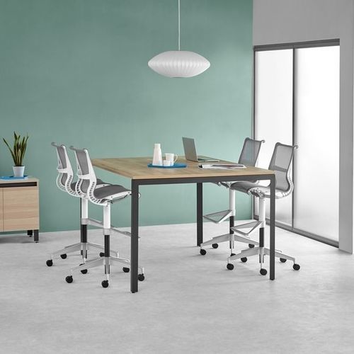 Moderner Hocker - SETU - Herman Miller - Leder / Stoff / Gestell aus Metall