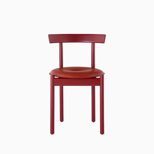 Minimalistischer Besucherstuhl - COMMA  - Herman Miller - für den Innenraum / Leder / Massivholz