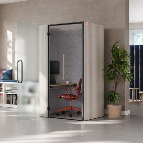Einzelarbeitsplatz für 1 Person - BAY  - Herman Miller - Stoff / Glas