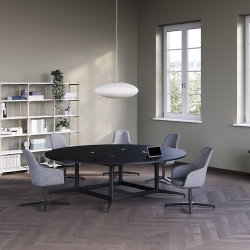 Moderner Lampentisch - CIVIC - Herman Miller - Holzfurnier / Marmor / melaminbeschichtet