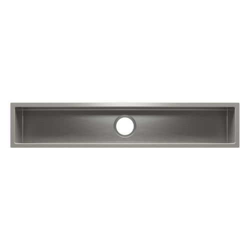 Einbeckenspüle - J7® 003969  - JULIEN - ohne Abtropffläche / gebürsteter Edelstahl / Unterbau