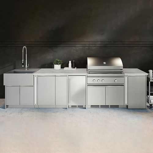 Outdoor-Küche - DISTINCTION DIS-LIN-I9B - JULIEN - modern / Edelstahl / Kochinsel