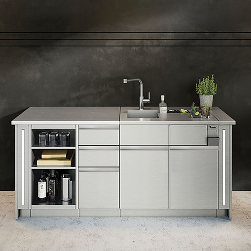 Moderne Küche - DISTINCTION DIS-LIN-I7A - JULIEN - Edelstahl / Kochinsel / Modul