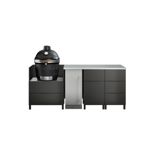 Moderne Küche - ESSENCE ESS-NAT-I5C-NX - JULIEN - Granit / Edelstahl / Kochinsel