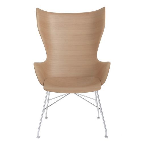 Moderner Sessel - K/WOOD - Kartell - Leder / Esche / Buche