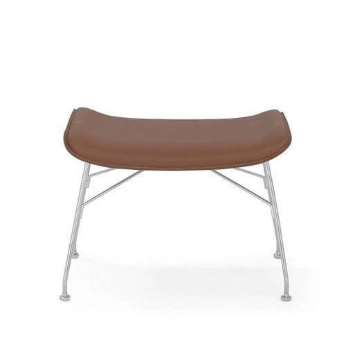Moderner Fußschemel - S/WOOD  - Kartell - Leder / Buche / Esche